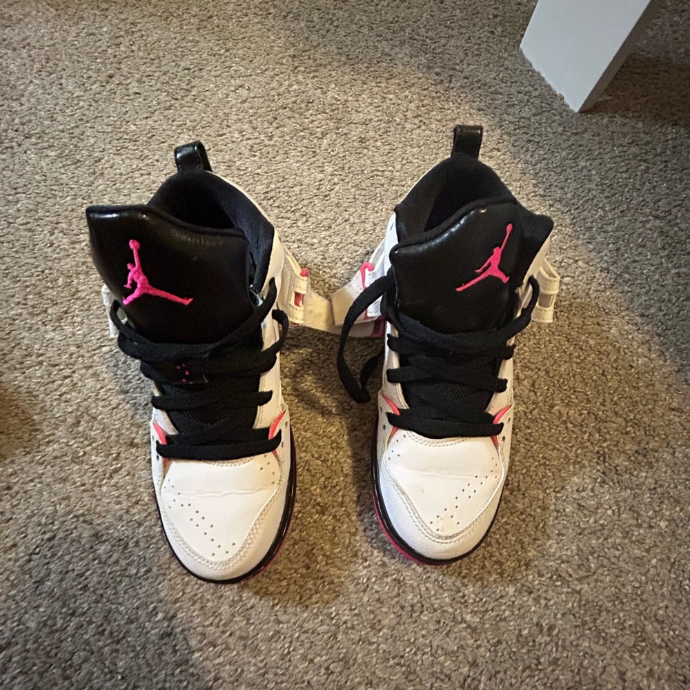 Kids White and Pink Sneakers